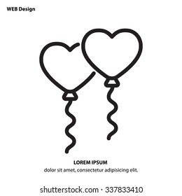 Web line icon. Balloons.