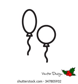 Web line icon. Balloons