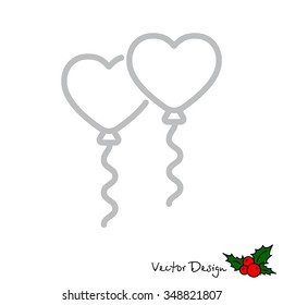 Web line icon. Balloons.