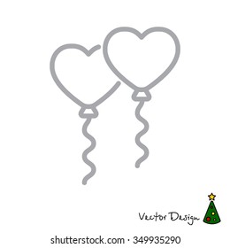 Web line icon. Balloons.