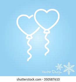 Web line icon. Balloons.