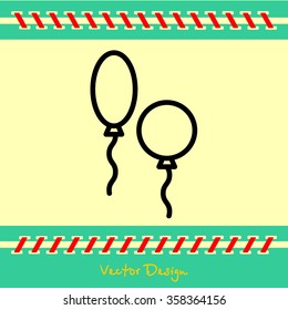 Web line icon. Balloons