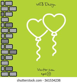 Web line icon. Balloons.
