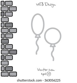 Web line icon. Balloons
