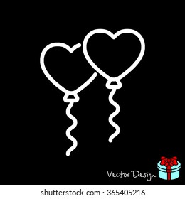 Web line icon. Balloons.