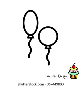 Web line icon. Balloons