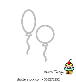 Web line icon. Balloons
