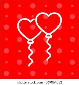 Web line icon. Balloons.