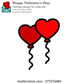 Web line icon. Balloons.