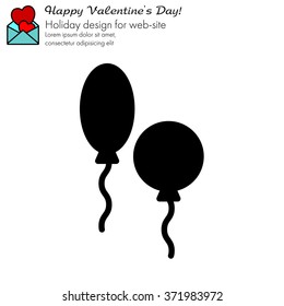 Web line icon. Balloons