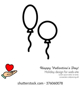 Web line icon. Balloons