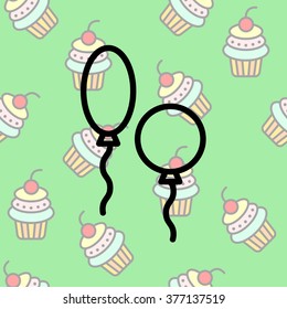 Web line icon. Balloons