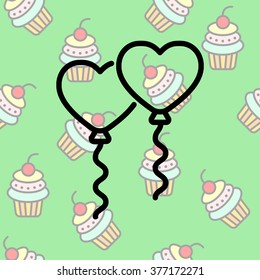 Web line icon. Balloons.