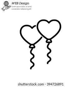Web line icon. Balloons.