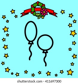 Web line icon. Balloons