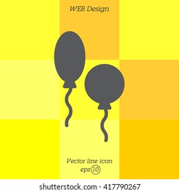 Web line icon. Balloons