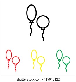 Web line icon. Balloons