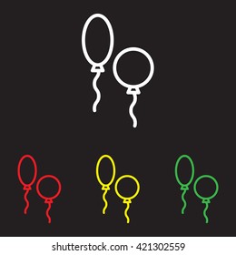 Web line icon. Balloons