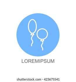 Web line icon. Balloons