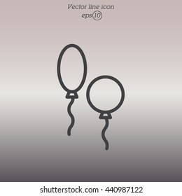 Web line icon. Balloons