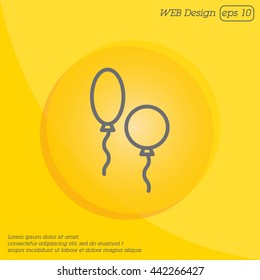 Web line icon. Balloons