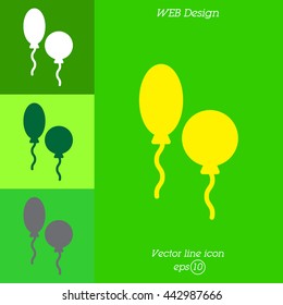 Web line icon. Balloons