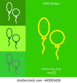 Web line icon. Balloons
