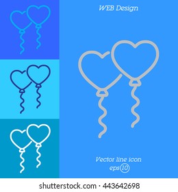 Web line icon. Balloons.