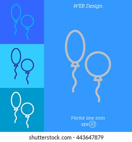 Web line icon. Balloons