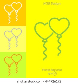 Web line icon. Balloons.