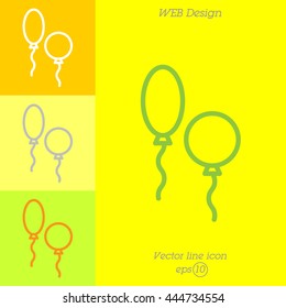 Web line icon. Balloons