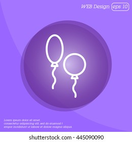 Web line icon. Balloons