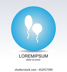 Web line icon. Balloons