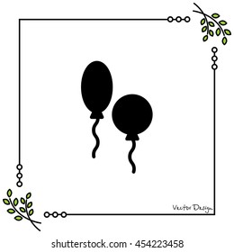 Web line icon. Balloons