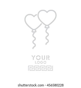 Web line icon. Balloons.