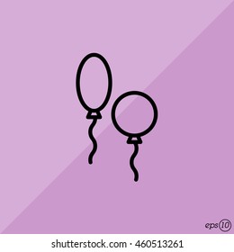 Web line icon. Balloons