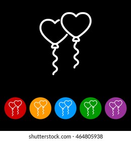 Web line icon. Balloons.