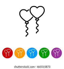 Web line icon. Balloons.
