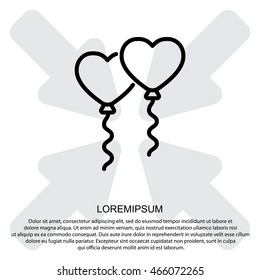 Web line icon. Balloons.
