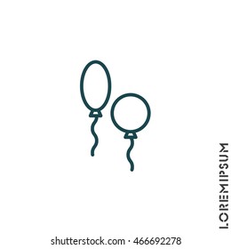 Web line icon. Balloons