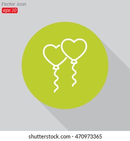 Web line icon. Balloons.