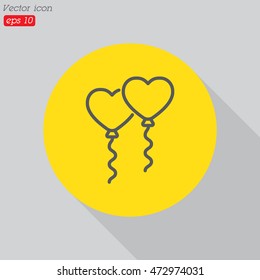 Web line icon. Balloons.