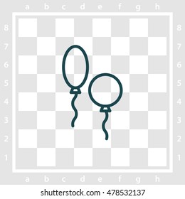 Web line icon. Balloons