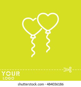 Web line icon. Balloons.