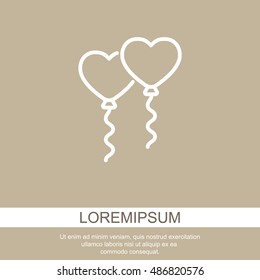 Web line icon. Balloons.