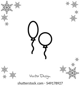 Web line icon. Balloons