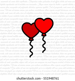 Web line icon. Balloons.