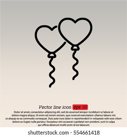 Web line icon. Balloons.