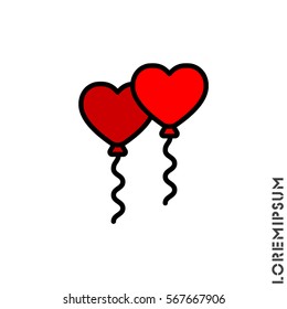 Web line icon. Balloons.