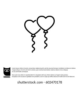 Web line icon. Balloons.